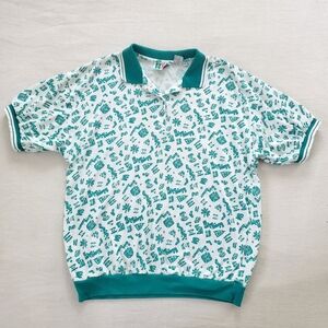 Vintage 90s summer pattern shirt medium